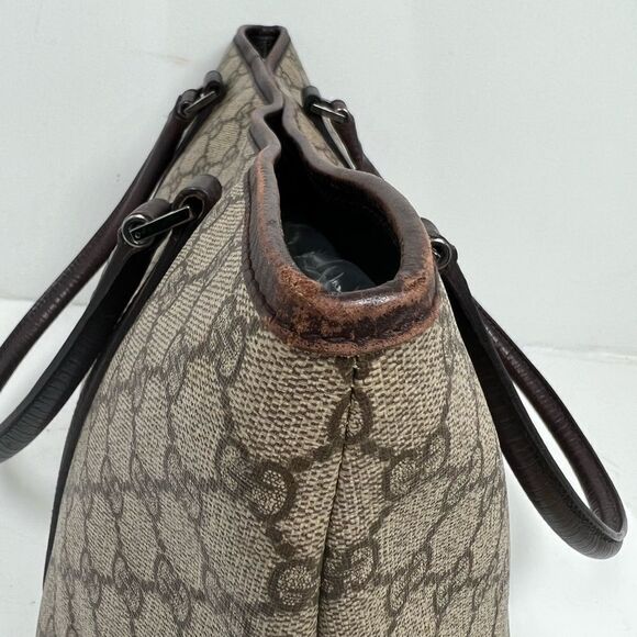 GUCCI GG Supreme Tote Bag PVC Beige - Picture 14 of 15